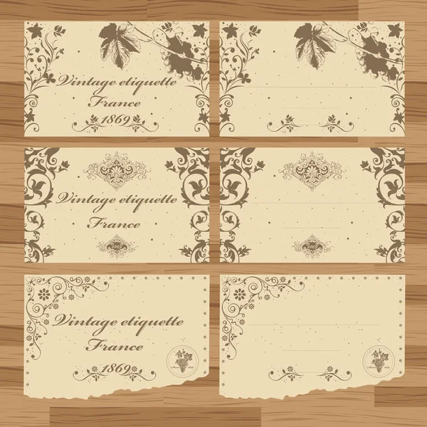 Etiquettes de raisin vintage ensemble vectoriel — Image vectorielle