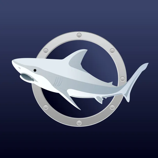 Fondo vector tiburón — Vector de stock