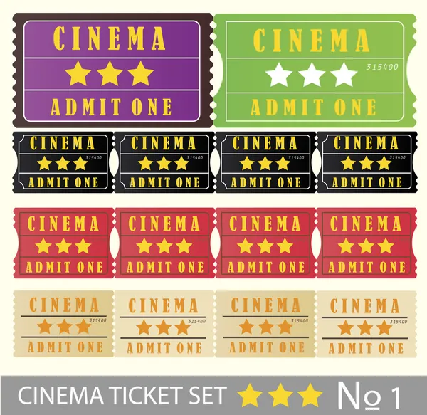 Bilety do kina sztuka film — Wektor stockowy