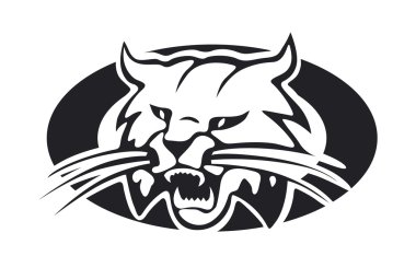 Bobcat, lynx with an open jaws vector clipart