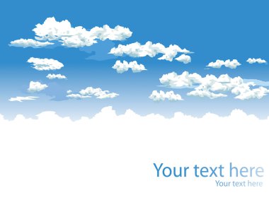 Sky and clouds vector background clipart