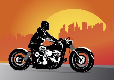 Chopper motorcycle vector clipart