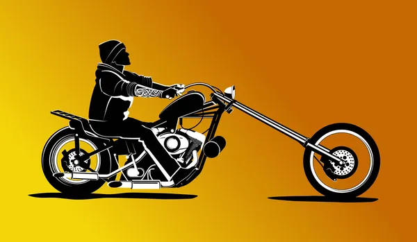 Rocker ile Chopper motosiklet vektör — Stok Vektör