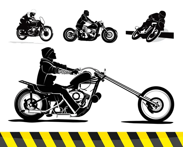 チョッパーのオートバイのベクトルのセット — ストックベクタ