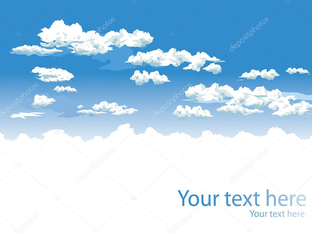 Sky and clouds vector background