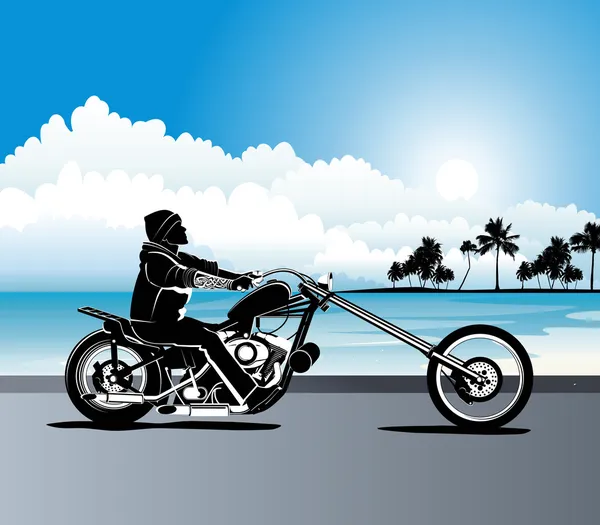 Vecteur moto Chopper avec bascule — Image vectorielle