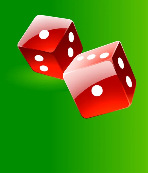 Роллінг червоних глянцевих точок над зеленою грою — стоковий вектор