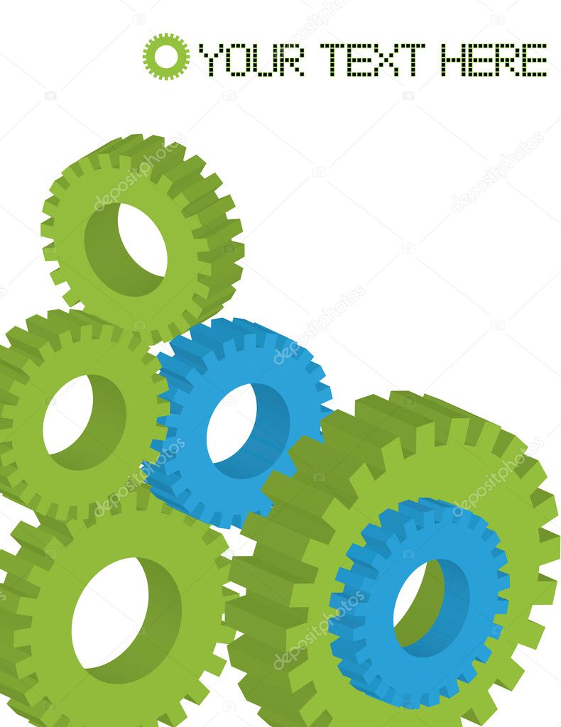 Cogwheels and gear vector background - business network concept