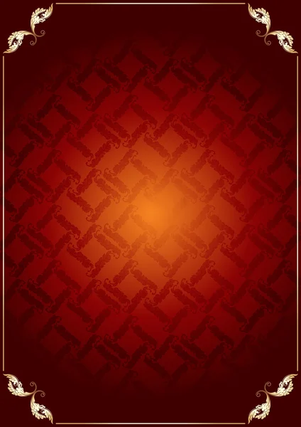 Vignette Grenze Jahrgang Vektor Hintergrund rot — Stockvektor