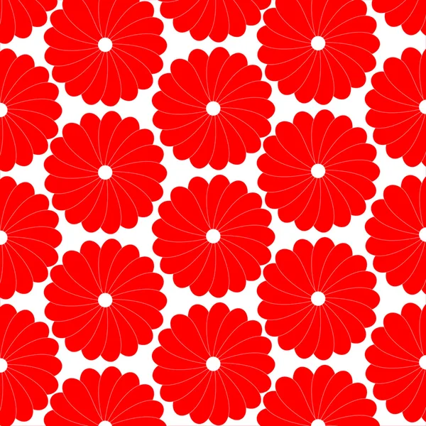 Blumenmuster frischer weißer und roter Vektorhintergrund — Stockvektor