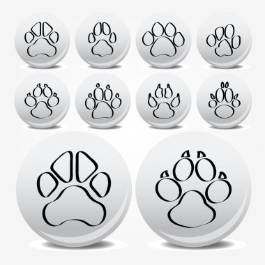 Collection of animal foot prints vector icons clipart