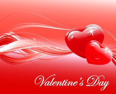 Glossy Red heart Valentines day background vector clipart