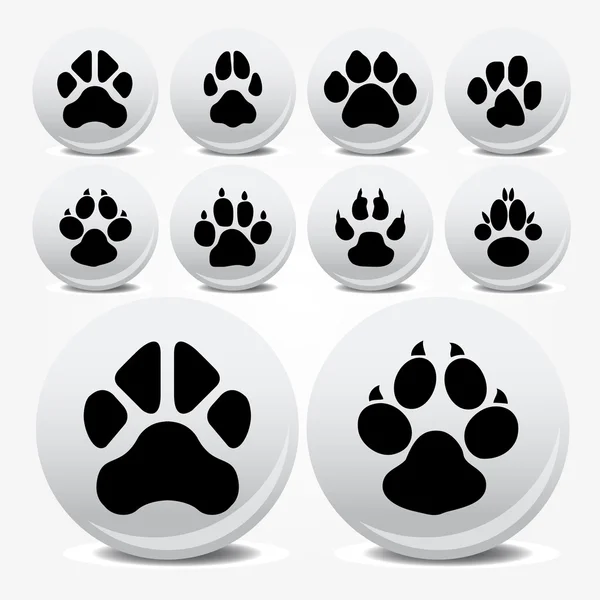 Collection d'icônes vectorielles d'empreintes animales — Image vectorielle