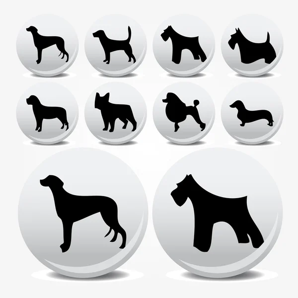 Kutyák gyűjtemény vektoros ikonok — Stock Vector
