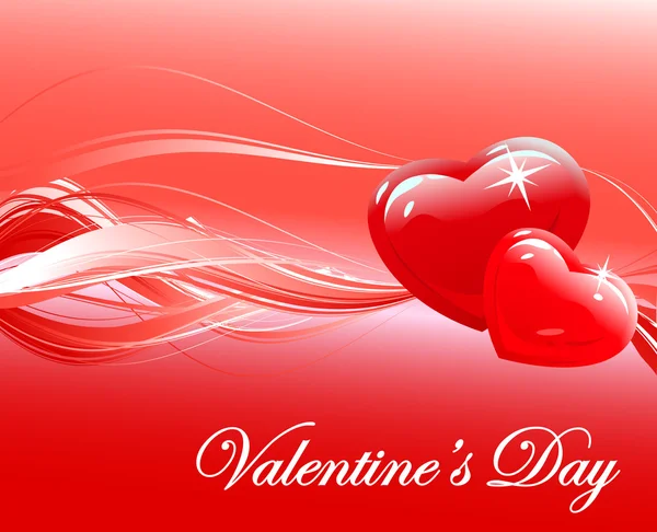 Lesklé červené srdce Valentýn pozadí vektor — Stockový vektor