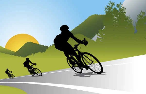 Biker silhouette vector background for poster — Stock Vector