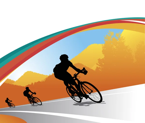 Biker silhouette fond vectoriel — Image vectorielle
