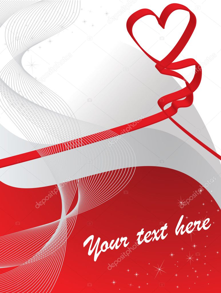 A vector heart background in red