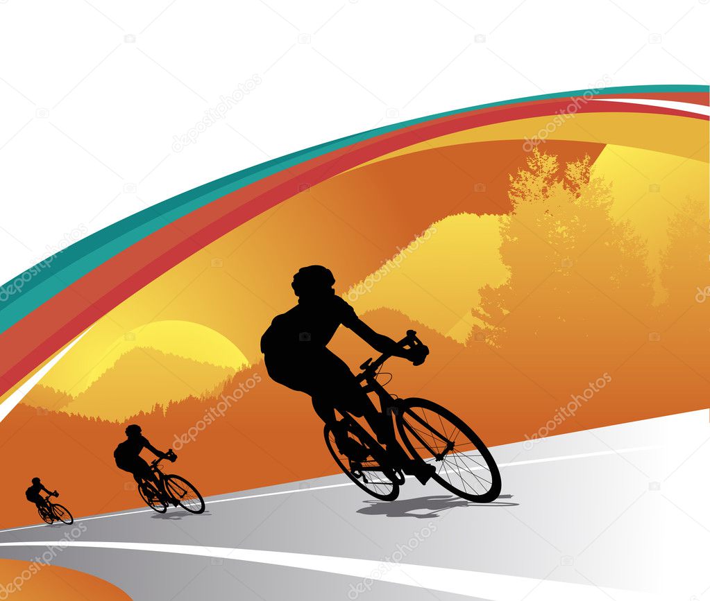 Biker's silhouette vector background