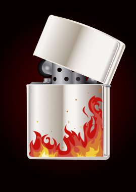 Lighter with flame clipart