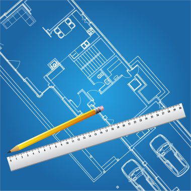 Architectural background vector blueprint clipart