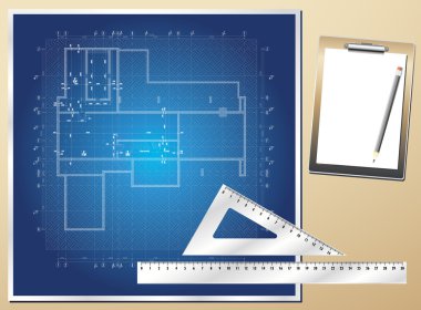 mimari arka plan vektör blueprint