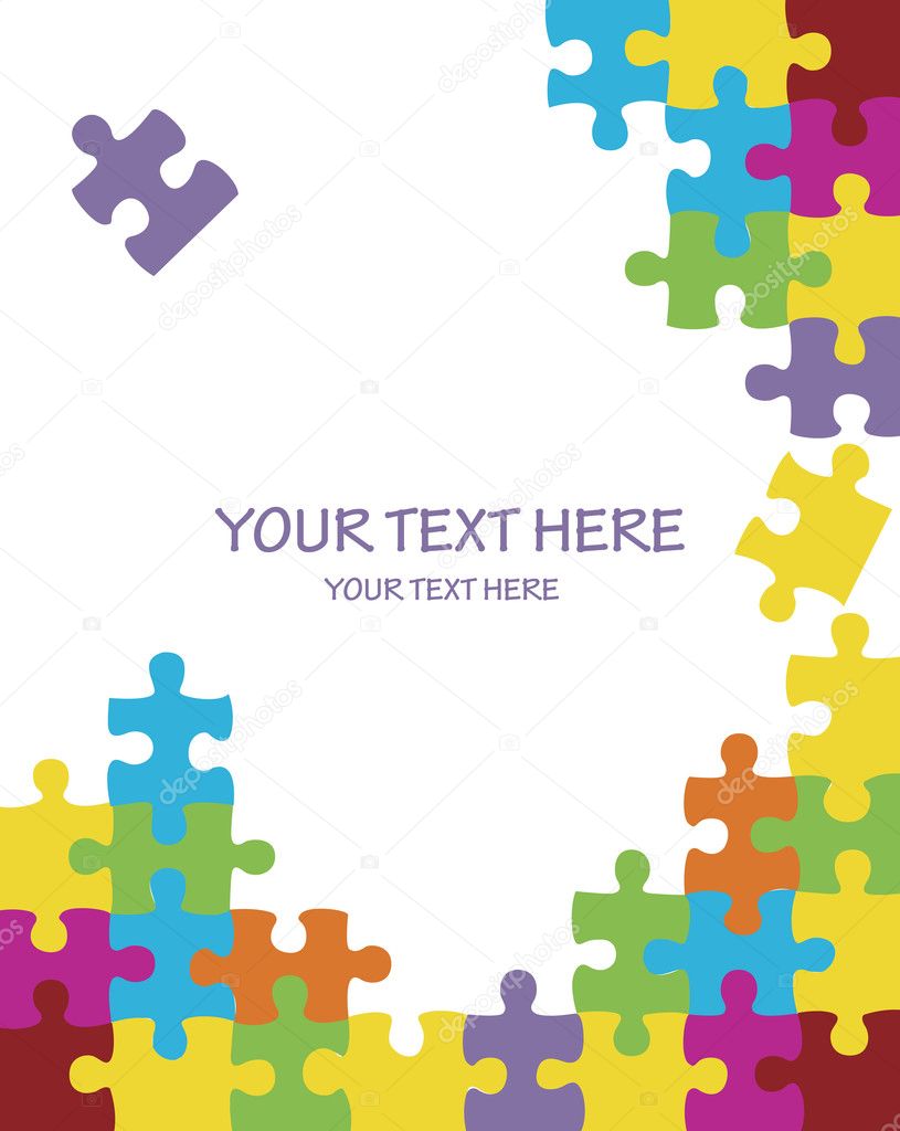 Colorful puzzle background vector
