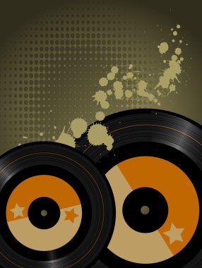 Grunge disk arka plan vektör retro tarzı