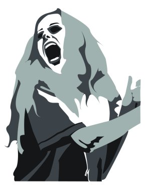 Screaming ghost vector clipart