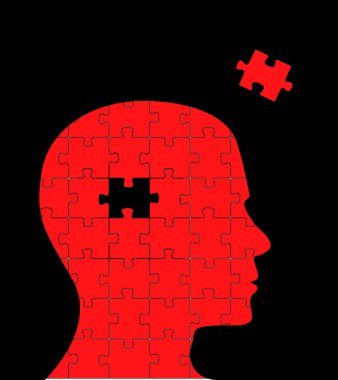 Missing piece puzzle head vector clipart