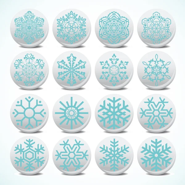 Ensemble de flocon de neige icônes — Image vectorielle