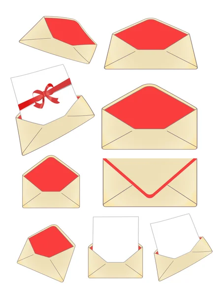 Envelopes vetor isolado em branco —  Vetores de Stock