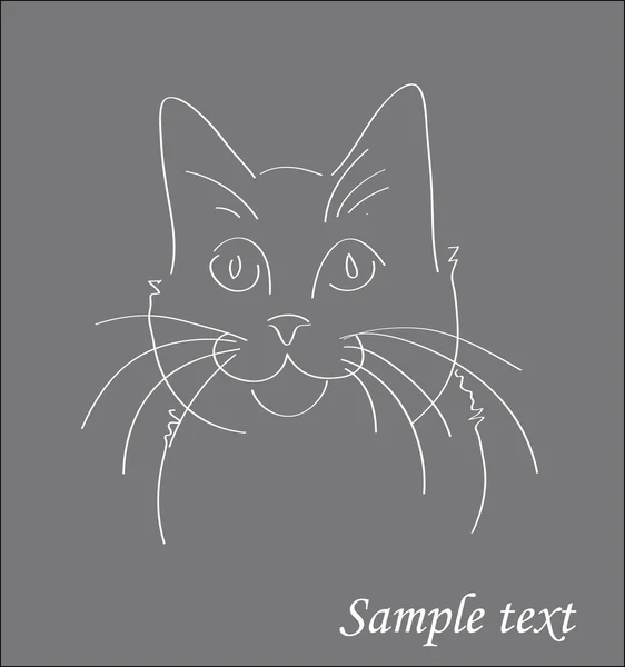 Gato vector mano dibujado sobre gris — Archivo Imágenes Vectoriales