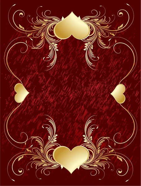 Винтажный цветочный фон с сердцем — стоковый вектор