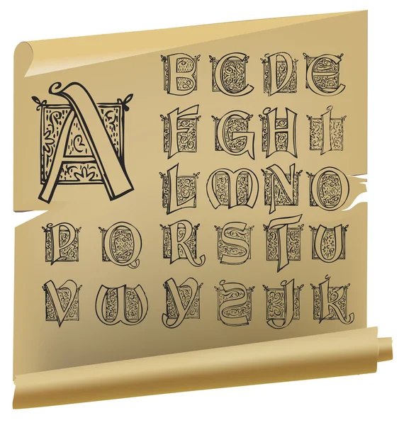 Ensemble de vecteurs alphabet vintage — Image vectorielle