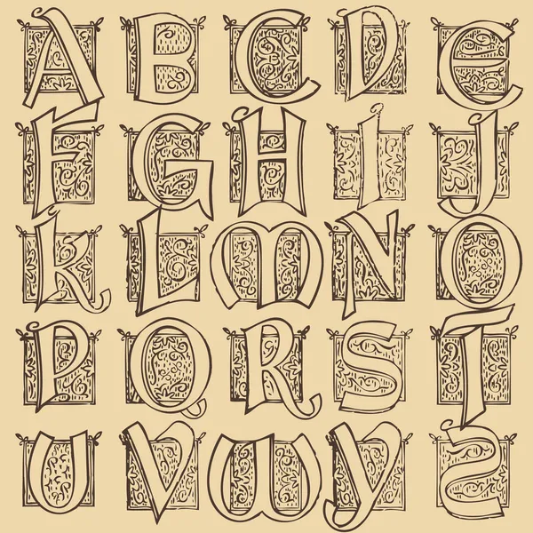 Vintage alfabet vector set — Stockvector