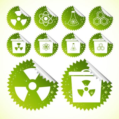 Ecology danger eco icon vector set