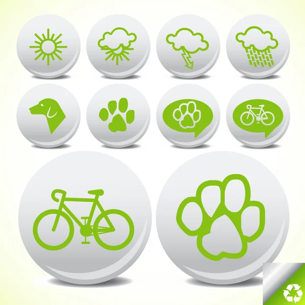 Ilustración vectorial del icono de ecología verde para el turismo — Vector de stock