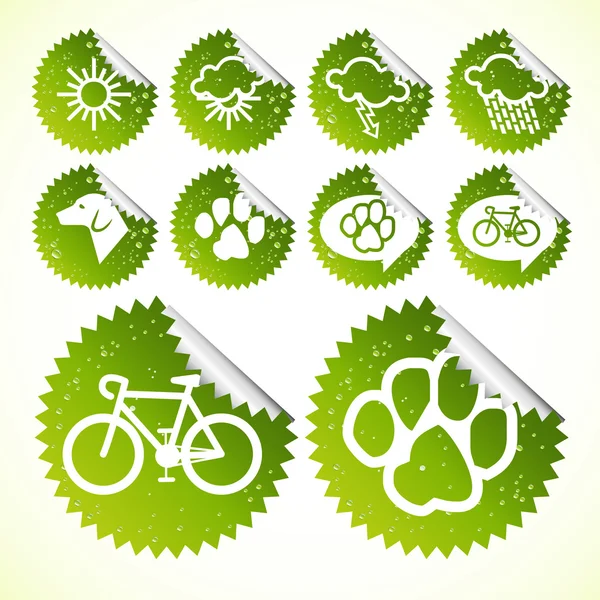 Illustration vectorielle de l'icône écologique verte pour le tourisme — Image vectorielle