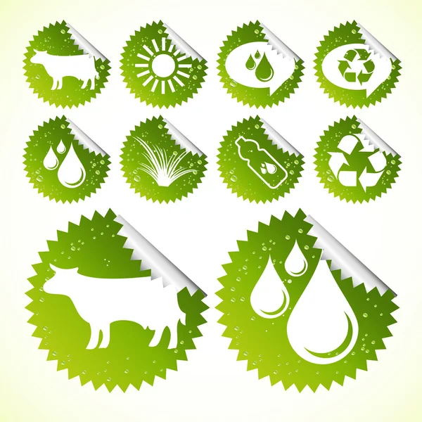 Bio mleko ekologiczne ikona wektor zestaw — Wektor stockowy