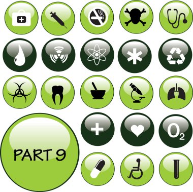 Tıp - part 9 parlak Icon set
