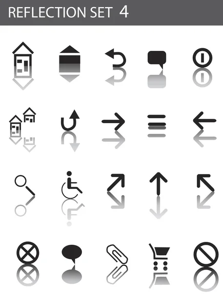 Ensemble d'icônes de réflexion 4 flèches — Image vectorielle