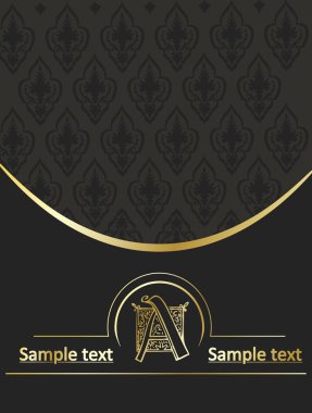 Vintage background golden frame with copy space vector clipart