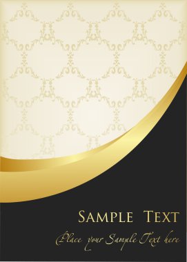 Vintage background golden frame with copy space vector clipart