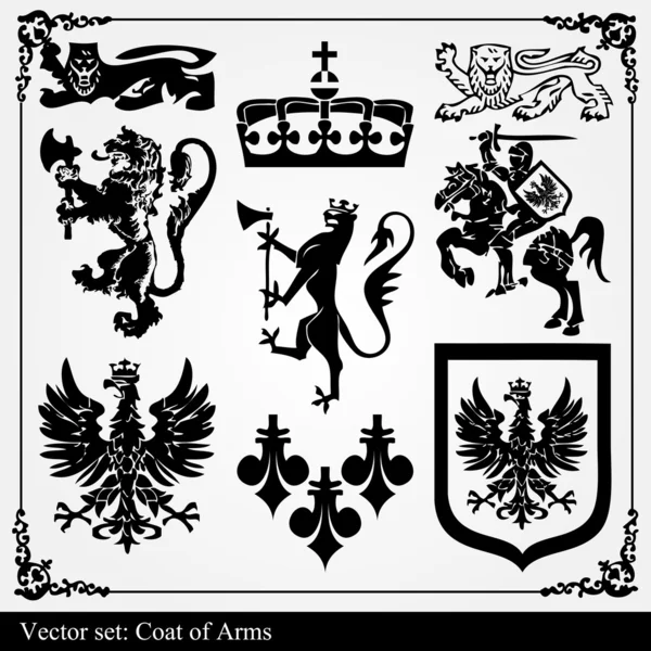 紋章の要素のシルエット — ストックベクタ