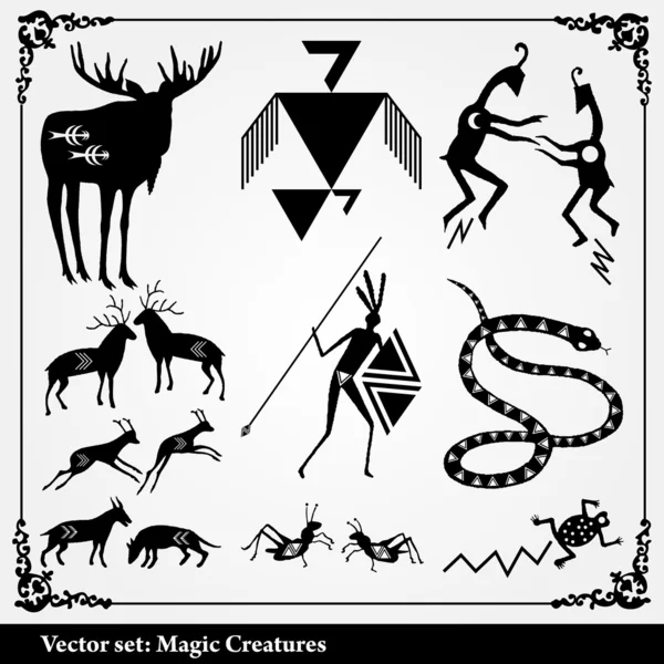 stock vector Silhouettes of heraldic elements