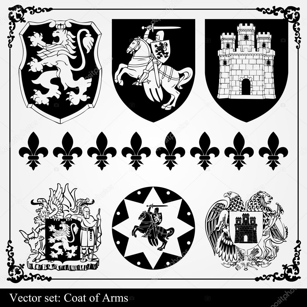 Silhouettes of heraldic elements Stock Vector by ©krabata 3839487