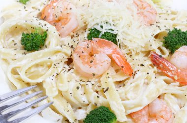 Shrimp Alfredo Macro Shot clipart