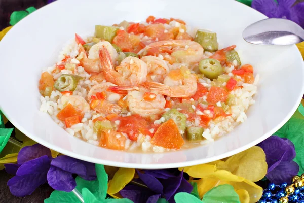 Shrimp gumbo dla mardi gras — Zdjęcie stockowe