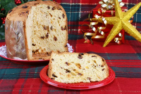 İtalyan panettone Noel kek — Stok fotoğraf